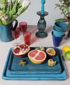 Argile Et Couleurs Provencal Dinner Plate In Teal