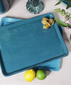 Argile Et Couleurs Provencal Dinner Plate In Teal