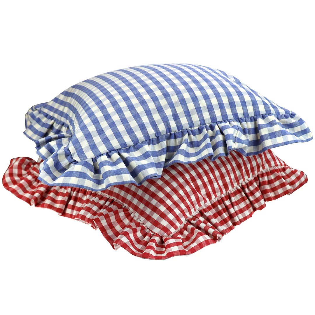 Outworker Blue Gingham Square Cushion Cover Homeware 3 Outworker Blue Gingham Square Cushion Cover Homeware