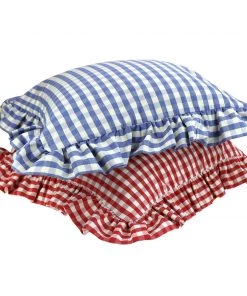 Outworker Red Gingham Square Cushion Cover Homeware