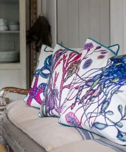 Magic Textiles Canyons Reef Jellyfish Velvet Cushion Cover On White Velvet
