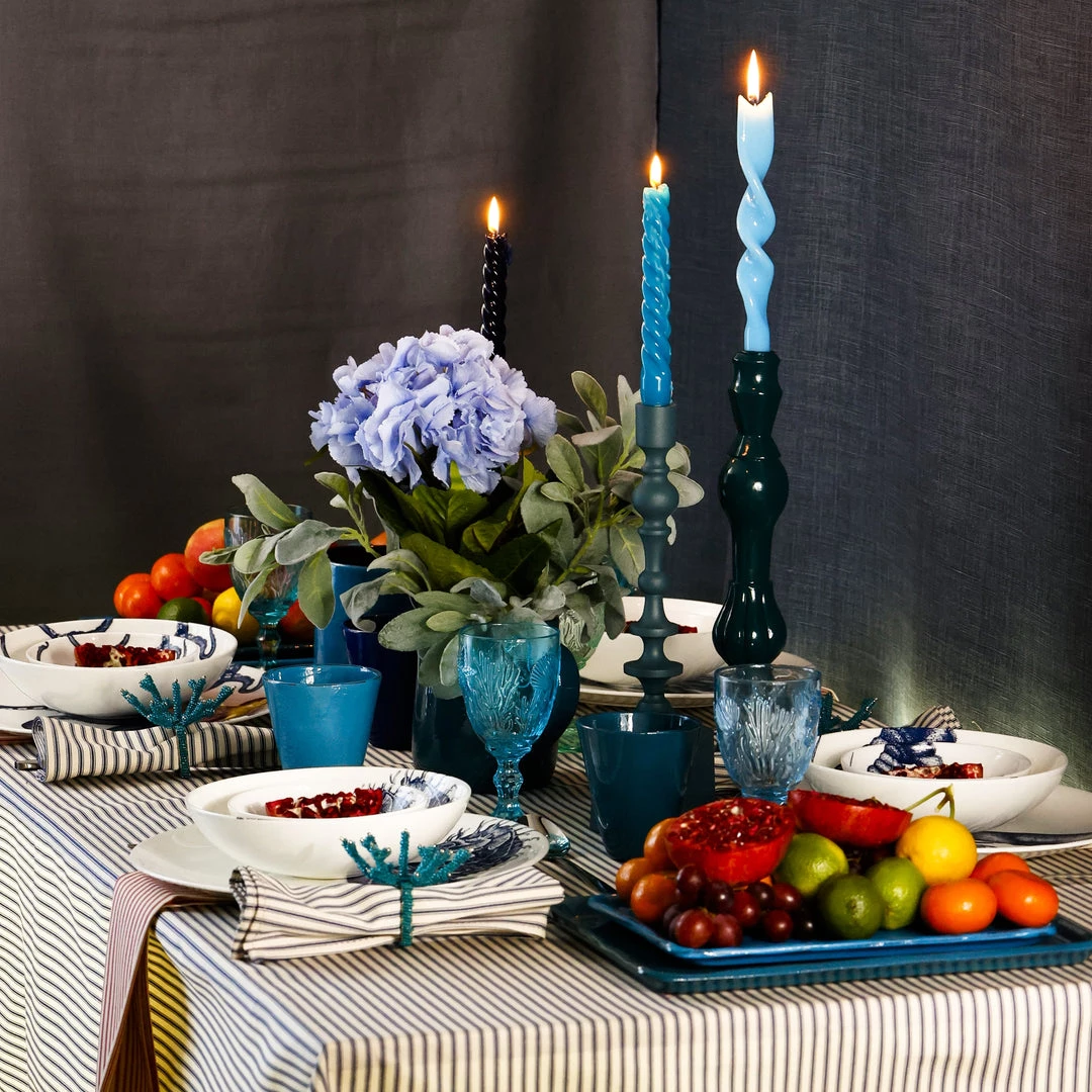 Graziani Twisted Lacquered Candle - Light Blue Accessories 6 Graziani Twisted Lacquered Candle - Light Blue Accessories