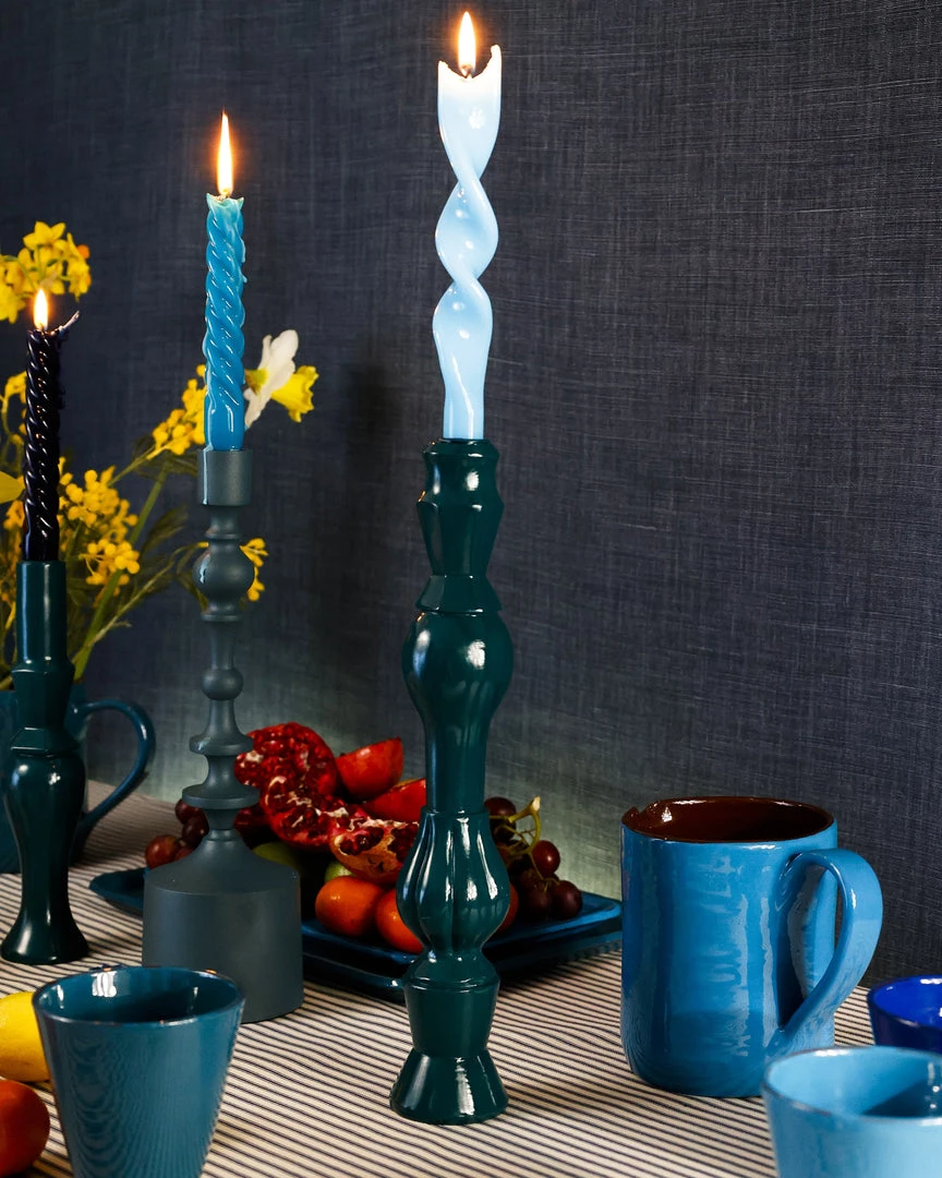 Graziani Twisted Lacquered Candle - Light Blue Accessories 7 Graziani Twisted Lacquered Candle - Light Blue Accessories