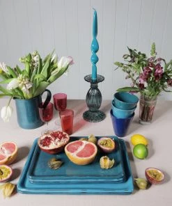 Argile Et Couleurs Provencal Ceramic Serving Tray In Teal Kitchen & Dining