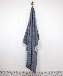 KLIPPAN Twister Smoked Blue Lambs Wool Throw