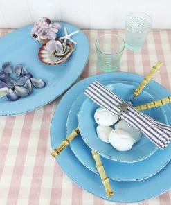 ARCUCCI CERAMICS Kitchen & Dining Delft Blue Ceramic Oval Platter