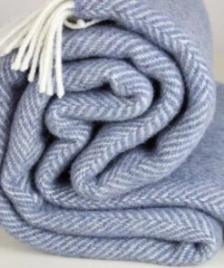 John Hanly Oversized Cashmere Throw Denim Cream