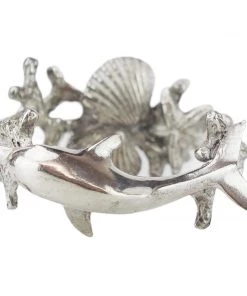 Detail Products Pewter Dolphin Napkin Ring Set Kitchen & Dining
