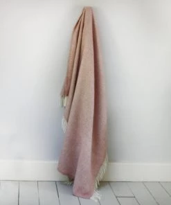 Tweedmill Soft Pink And Cream Pure New Wool Throw Homeware