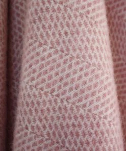 Tweedmill Soft Pink And Cream Pure New Wool Throw Homeware