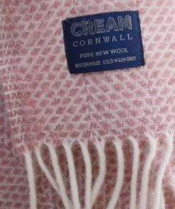 Tweedmill Soft Pink And Cream Pure New Wool Throw Homeware