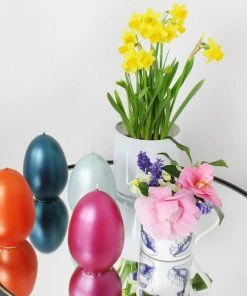 Ekhart Metallic Egg Candle - Ocean 6 Ekhart Metallic Egg Candle - Ocean