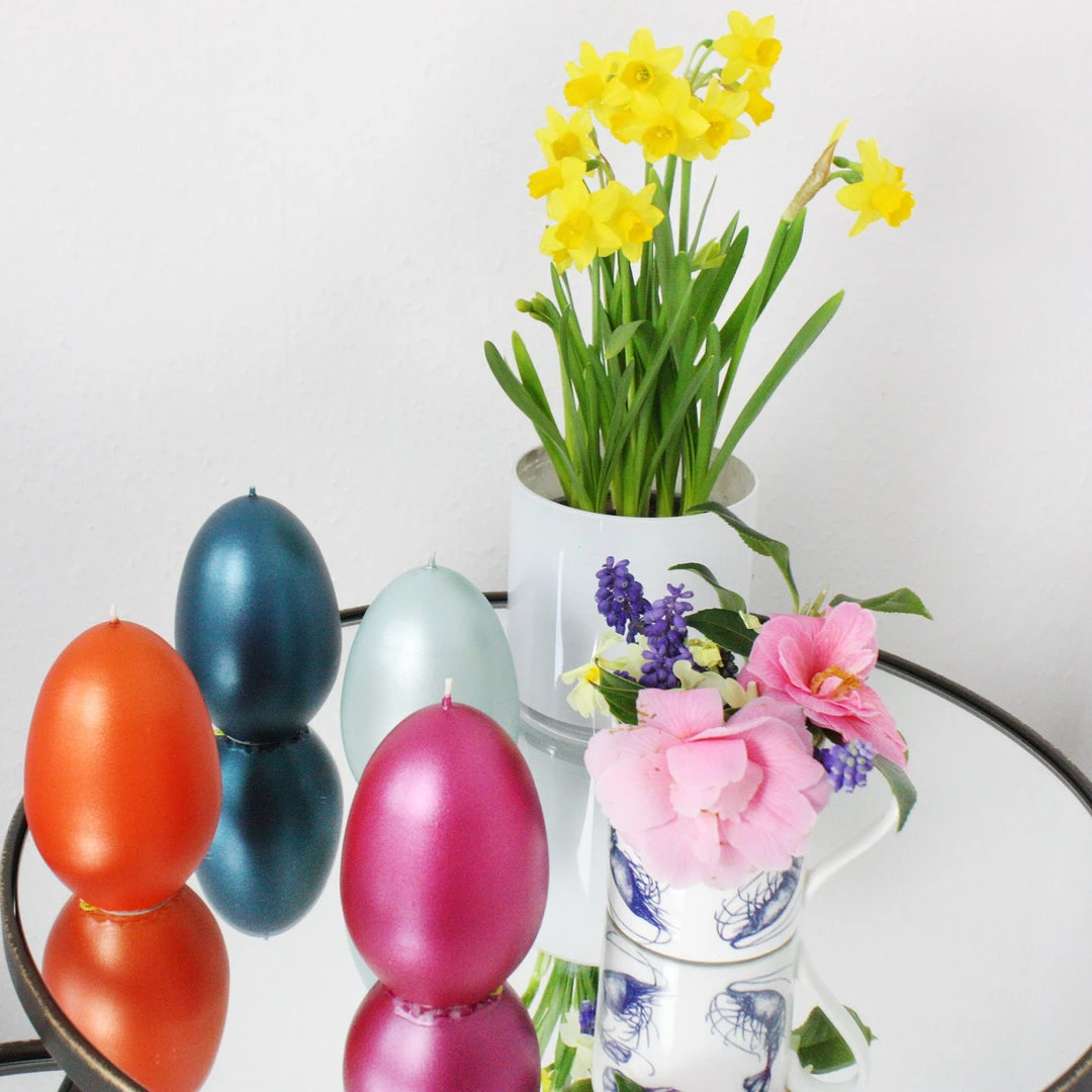 Ekhart Metallic Egg Candle - Ocean 3 Ekhart Metallic Egg Candle - Ocean