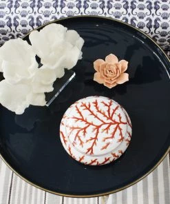 Coach House Blue & Gold Enamel Tray Table Furniture