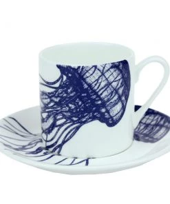 Fegg Hayes Kitchen & Dining Bone China Jellyfish Espresso Cup & Saucer