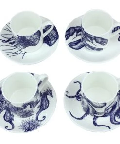 Fegg Hayes Kitchen & Dining Bone China Jellyfish Espresso Cup & Saucer