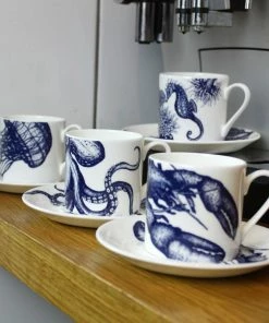 Fegg Hayes Bone China Lobster Espresso Cup & Saucer Kitchen & Dining