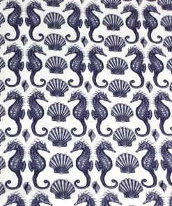 Magic Textiles Mini Seahorse Fabric - Navy Homeware
