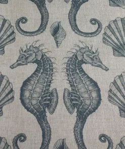 Magic Textiles Homeware Seahorse Organic Linen Fabric - Durgan On Natural