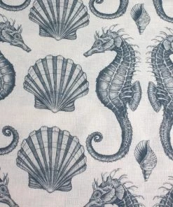 Magic Textiles Homeware Seahorse Organic Linen Fabric -Durgan On Off-White