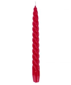 Graziani Barley Twist Lacquered Candle - Fuchsia
