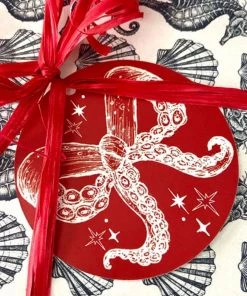 Cream Cornwall Gifting Oven Gloves & Apron Luxury Hamper - Octopus