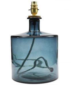 Jarapa Gillan Recycled Glass Lamp Base In Petrol Blue