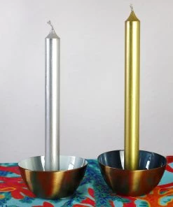 Caspari Silver Dinner Candle