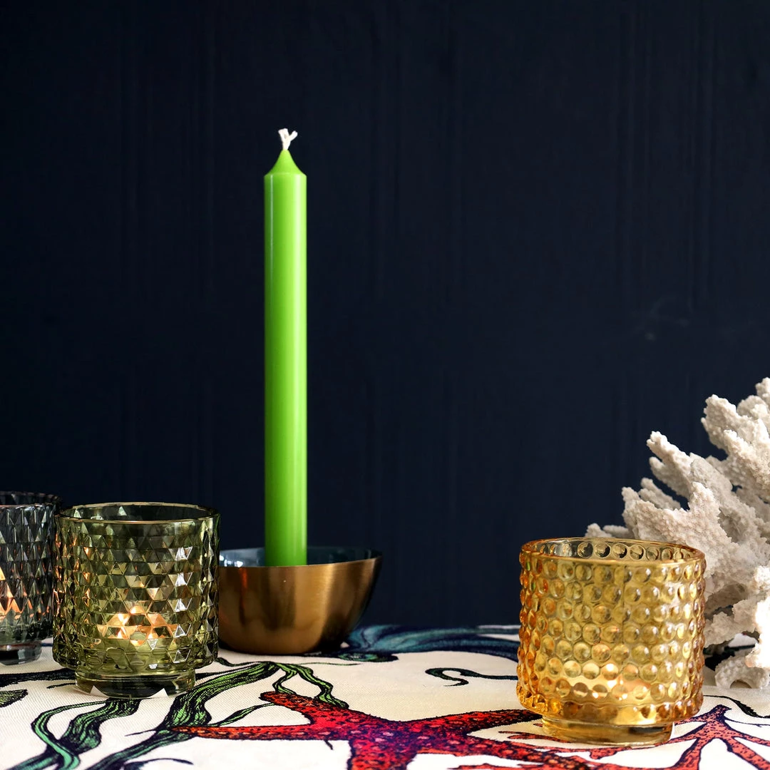 Light & Living Set Of Three Glass Tea Lights-Ginger/Dark Green/Olive Green 3 Light & Living Set Of Three Glass Tea Lights-Ginger/Dark Green/Olive Green