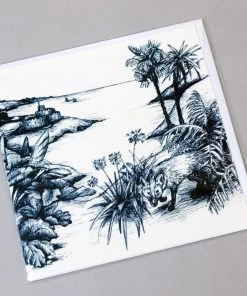 Skeet Print Garden Scene Card