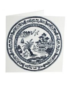 Skeet Print Stationery Willow Pattern Card
