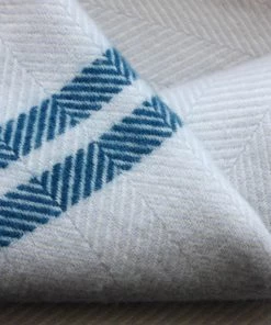 Tweedmill Homeware Ecru & Ink Herringbone Pure New Wool Throw