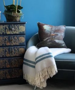 Tweedmill Homeware Ecru & Ink Herringbone Pure New Wool Throw