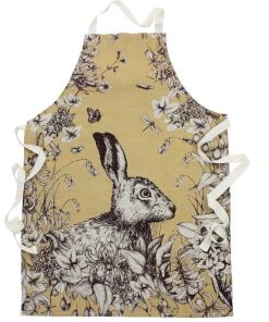 Magic Textiles Linen And Cotton Apron With Hare Design