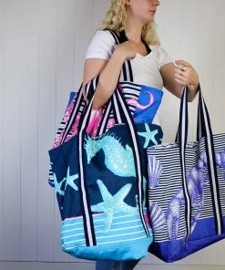 Cream Cornwall Seahorse Supersized Cotton Shopper