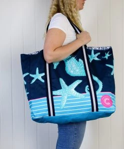 Cream Cornwall Seahorse Supersized Cotton Shopper