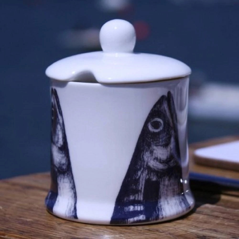 Fegg Hayes Bone China Mackerel Jam Pot 2 Fegg Hayes Bone China Mackerel Jam Pot