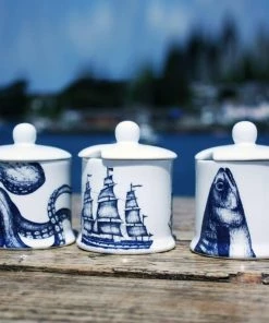 Fegg Hayes Bone China Mackerel Jam Pot 5 Fegg Hayes Bone China Mackerel Jam Pot