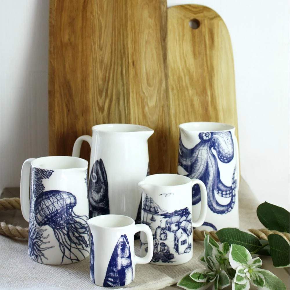 Fegg Hayes Bone China Mackerel Jugs 3 Fegg Hayes Bone China Mackerel Jugs