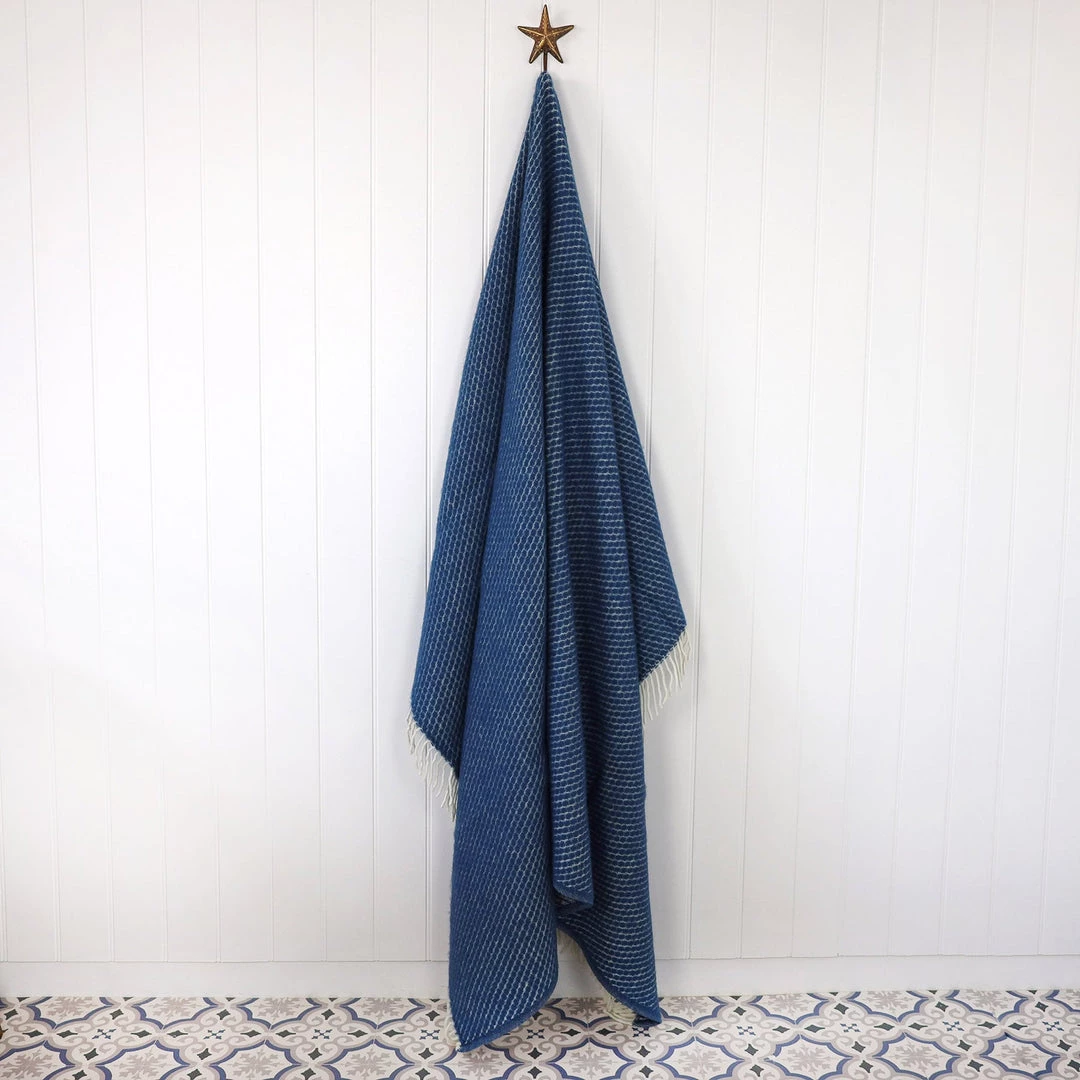 KLIPPAN Pebble Petrol Blue Lambs Wool Throw Homeware 1 KLIPPAN Pebble Petrol Blue Lambs Wool Throw Homeware