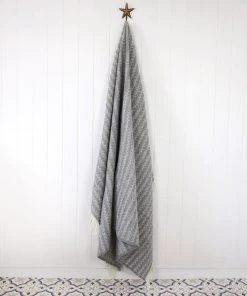 KLIPPAN Chevron Stone Eco Lambs Wool Throw Homeware