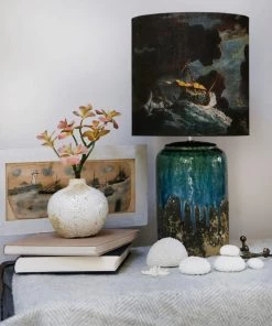 Cream Cornwall Shipwreck Night Lampshade Homeware