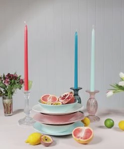 Light & Living Light Pink Tall Glass Candle Holder