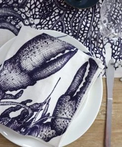 Magic Textiles Kitchen & Dining Lobster Napkin On Off White Organic Linen