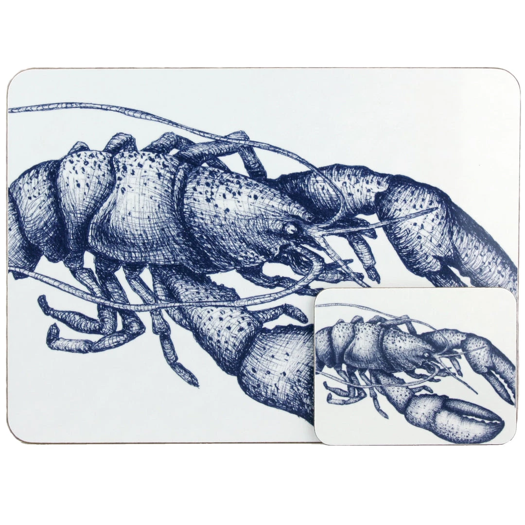 Orchard Melamine Blue And White Lobster Design Coaster 1 Orchard Melamine Blue And White Lobster Design Coaster