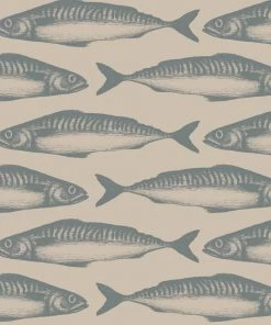Magic Textiles Mackerel Organic Linen Fabric - Durgan On Natural Homeware