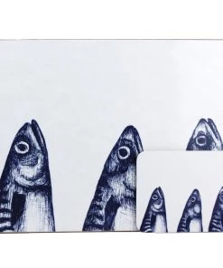 Orchard Melamine Blue And White Mackerel Heads Design Placemat