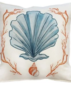 Magic Textiles Manderley Blue & Off-White Linen Cushion Cover