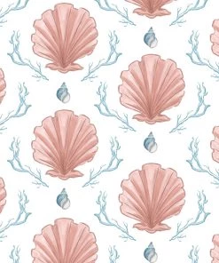 Magic Textiles Manderley Pink Linen Fabric - Off White Homeware