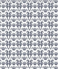 Magic Textiles Mini Seahorse Fabric - Navy Homeware